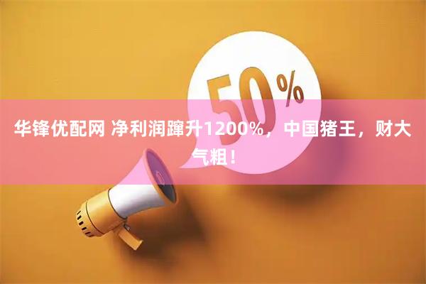华锋优配网 净利润蹿升1200%，中国猪王，财大气粗！