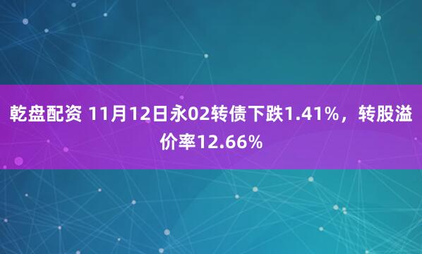 乾盘配资 11月12日永02转债下跌1.41%，转股溢价率12.66%