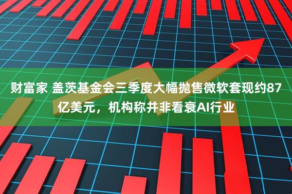 财富家 盖茨基金会三季度大幅抛售微软套现约87亿美元，机构称并非看衰AI行业